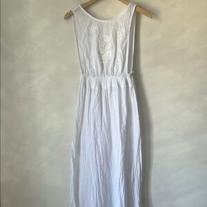 Minkpink maxi white embroidered dress coverup boho beach bridal vacation size s
